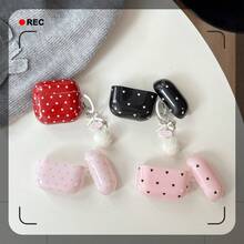 Minimalist Heart-Shaped Polka Dot + Pendant 4 Case/ Pro 3 Case/ Pro 2 Case/ 2 Case, Minimalist Women's Earphone Case, Fashion Women's Earphone Case, Apple Earphone Case, Apple Earphone Cover - Multicolor - View 2