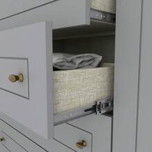 Double Wardrobe With 6 Doors And 4 Drawers, American Style, Henn - Grey - View 5