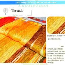 LaoJieYuan 2026 New Van Gogh Starry Sky Embroidery DIY Kit, Abstract Landscape Painting Cross Stitch Set, Home Decor Craft Gift DIY Kit, Embroidery, Crochet, Sewing Supplies For Beginners - Need to Embroider By Yourself, No Frame - View 11