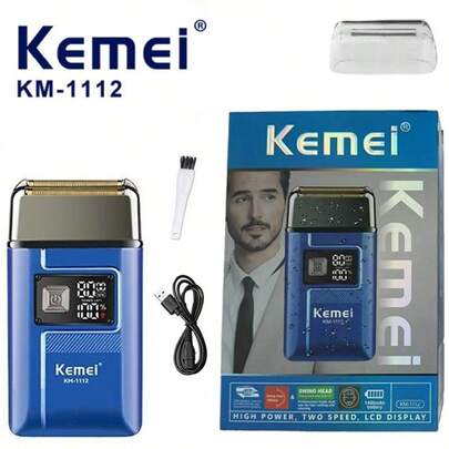  Kemei-1112 Professional High-Quality Rechargeable Electric Shaver, Featuring Elegant Design, Comfortable And Efficient Use, Comes With USB Charging Cable