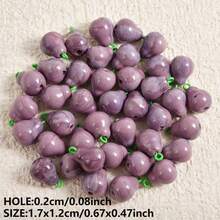 1pc/4pcs Cute & Fashionable Glass Vegetable & Fruit 3D Pendant Charms, Strawberry, Pineapple, Grape, Suitable For Necklace, Earrings, DIY Jewelry Making - Picture - View 37