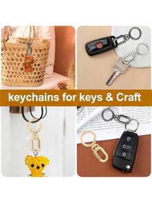 金属旋转龙虾扣DIY五金套件，360°旋转弹簧钩和椭圆形弹簧夹套装，重型防锈合金钥匙扣连接器，适用于挂绳、钥匙圈、包带和工艺配件，多用途旋转钩，适用于手提包、背包、钱包、手机挂饰、宠物牵引绳和行李带，男女皆宜的DIY工艺用品，是旅行装备、维修项目、圣诞节、生日和母亲节礼物的理想之选。 - 彩色 - 查看 3