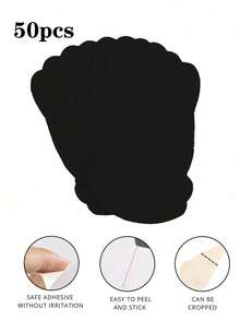 10片/20片/30片/50片/100片装一次性无纺布胸垫，黑色葫芦形无纺布胸垫 | 无肩带，自粘式，亲肤，隐形，舒适，防下垂，防凸出 - 彩色 - 查看 11