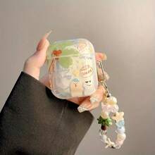 Ins Style Coconut Tree & Puppy Graffiti Protective Case Compatible With Apple Pro 3rd Gen, Silicone Wireless Earphone Storage Case Compatible With AirPods 4th Gen - Coconut Tree Dog - View 3