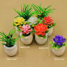 Dollhouse Mini Plant Model Potted Plants, Micro Landscape Potted Plants, Outdoor Artificial Flower Potted Plants, Artificial Green Plants, Mini Green Plant Potted Plants, Dollhouse Decor Accessories, Micro Scene Photography Props, Artificial Small Potted Plants Micro Landscape Decor - Multicolor - View 6