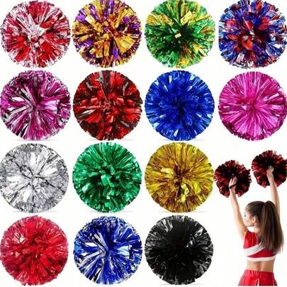 Cheerleader Pom Poms, Suitable For Football/Basketball/American Football Sports Performances, Group Activities, Dancing And Cheerleading