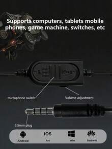 Wired Gaming Headset, 3.5mm Microphone Headphones Compatible With Desktop, Laptop, Gaming Console, Smartphone - View 4