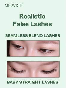48 sợi mi giả mắt cún không cần keo - Mi giả mắt to tròn ngây thơ hình giọt nước, mi giả MR.WISH, phong cách hiện đại, thẳng và dày, phù hợp cho các thần tượng nhóm nhạc nữ (Không bao gồm keo dán) - J - Xem 6