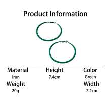 Retro Fashion Sprayed Green Hoop Earrings, Versatile Jewelry Design Gift For Women - Green - View 7
