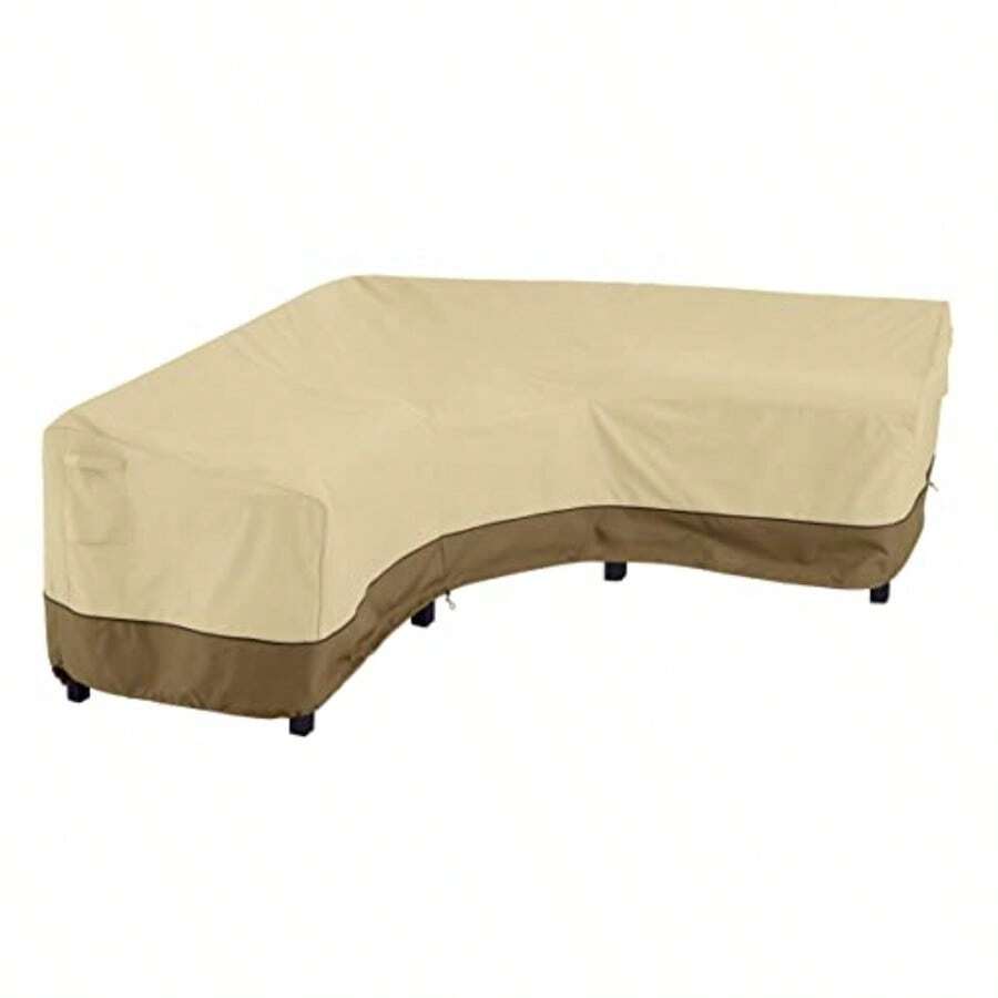 Classic Accessories 55-882-011501-RT Veranda Patio V-Shaped Sectional Sofa Cover V-Shaped - Pebble/Corteza/Tierra - Ver 1