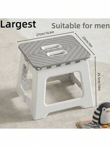 1pc Thick Plastic Folding Stool, Portable Mini Outdoor Adult Chair, Bench, Compact Fishing Chair, Outdoor, Convenient, Space-Saving - Multicolor - View 19