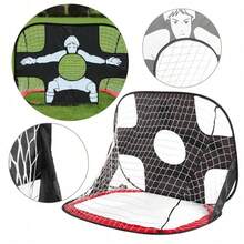 2 In 1 Football Goal Posts For Kids Foldable Football Net Pop Up Goal Target Net - Black - View 5