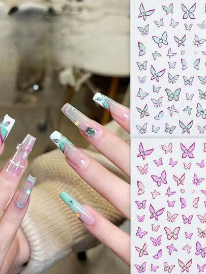 1pc Cute Fabric Textured Horse Relief 3D Nail Art Sticker, Plush DIY Nail Decal, Valentine's Day Nail Accessory