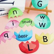 hoojojo 68pcs Letter Flashcards, Creative Eggshell Letter Matching Cards, Reusable Early Learning Cards, Classroom Group Game, Family Educational Tool - Multicolor - View 10