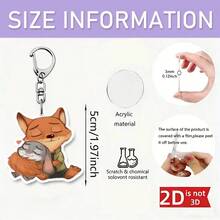 这款2D亚克力钥匙扣以朱迪·霍普斯和尼克·王尔德为主题，温暖可爱，适合作为节日礼物、汽车钥匙扣、背包装饰或家居装饰品。 - 彩色 - 查看 7