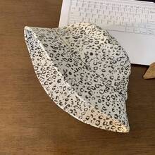 Sequin Leopard Print Bucket Hat, Retro American Style Leopard Bucket Hat For Women, Spring/Summer Small Face Sun Hat - Sequined Leopard Print Fisherman - View 4