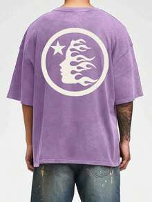 Star Print Tee Shirt, Tees For Men, Casual Short Sleeve T-Shirt For Summer - 紫色 - 查看 3