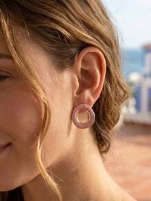 3/6 Pairs Elegant Minimalist Women's Earring Set, Multi- Summer Jewelry Set, Random Mixed Styles, Covering All Your Summer Outfit Needs! This Summer Jewelry Earring Set Includes Various Refined Earring Designs Such As Geometric, Round, Square, And Large Floral, In A Random Mix Of Black, Green, Red, And White Colors. The Simple Yet Dynamic Designs Exude Elegance And Personalized, Perfectly Complementing Summer Outfits. - Multicolor - View 3