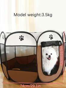 1件装八角形宠物围栏，宠物帐篷，猫笼，猫产房，狗床，猫床，小型宠物狗笼。便携式可折叠宠物帐篷犬舍八角形围栏幼犬庇护所，易于使用，户外操作简便，大型狗笼，猫围栏。便携式宠物游戏围栏，幼犬游戏围栏，宠物狗猫游戏围栏笼子，柔软面料，可折叠，室内外通用，适用于兔子、仓鼠、豚鼠，灰色。 - 灰色 - 查看 4