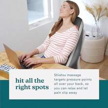 Homedics  - Cojín de masaje con calor relajante masaje de amasamiento profundo apunta a puntos de presión en toda la espalda calor calmante relaja los músculos sobretrabajados libera la tensión reduce el dolor de espalda - Marrn - Ver 5