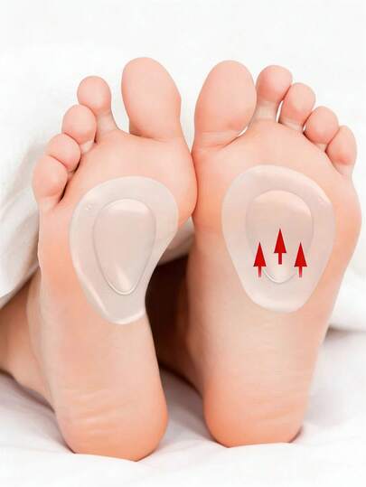 Almohadillas metatarsianas para mujeres | Cojines reutilizables para tacones altos | Plantillas de gel suaves para aliviar la neuroma de Morton y los pies doloridos | Talla universal antideslizante transparente