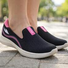 Women's Orthopedic Ultra Comfort Slip-On - Lightweight Casual Sneakers - 黑色/粉紅色 350 - 查看 4