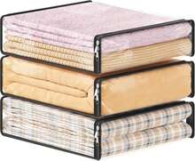 Lifewit 14L Clear Sheet Storage Bags With Zipper 3 Pack, Plastic Sweater Storage Bins For Clothing, Vinyl Foldable Clothes Containers Organizers For Closet, Blankets, Bedding 15.7 X 13.8 X 3.9 Inch - ColorA - 查看 1