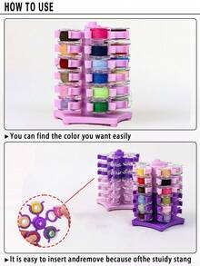 1pc Spool-Shaped Storage Box Or Set With Storage Tower And Spools, Creative And Practical Design To Store Regular Plastic Or Metal Sewing Machine Bobbins, Multifunctional Bobbin Holder Sewing Accessory - A - View 10