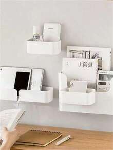 1 Giá để đồ treo tường không cần khoan, đựng mỹ phẩm và đồ lặt vặt đa năng, dùng cho ngày tựu trường - Nhiều màu - Xem 8