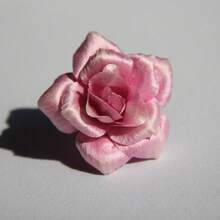 手工制作粉色玫瑰发饰，丝绒材质，中国制造，精美礼品 - 粉色 - 查看 12