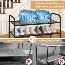 Zapatero de Metal de 2 Niveles, Zapatera, Ahorro de Espacio y Estante versátil, Organizador de Zapato para Almacenar y Guardar Los Zapatos para Entrada,Puerta,Dormitorio,Guardarropa - Zapatero de 2 niveles - Ver 5