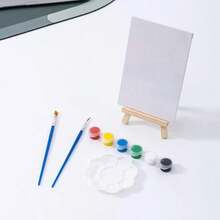 Set de pintura en lienzo mini (7" X 5") que incluye lienzo, caballete mini, pinceles, paleta y otros suministros de arte, adecuado para que los adultos creen arte en cualquier momento y en cualquier lugar - Conjuntos - Ver 13