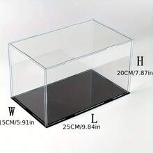 1pc Acrylic Display Case, Various Sizes, Plastic Assembly Dustproof Display Box With Matte Black Base, Suitable For Action Figures, Collectibles, Statues, Models - Transparent - View 37