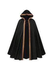 Men Cosplay Clothing - 2471 Color-blocked Cape, Black and Brown - View 7