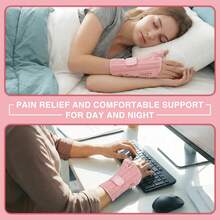 NuCamper Carpal Tunnel Wrist Brace With Thumb Support, Thumb Brace Spica Splint For De Quervains Tenosynovitis, Tendonitis, Trigger Thumb Splint Wrist Support For Men Women - Right Hand,Pink,S/M - Black - 查看 6