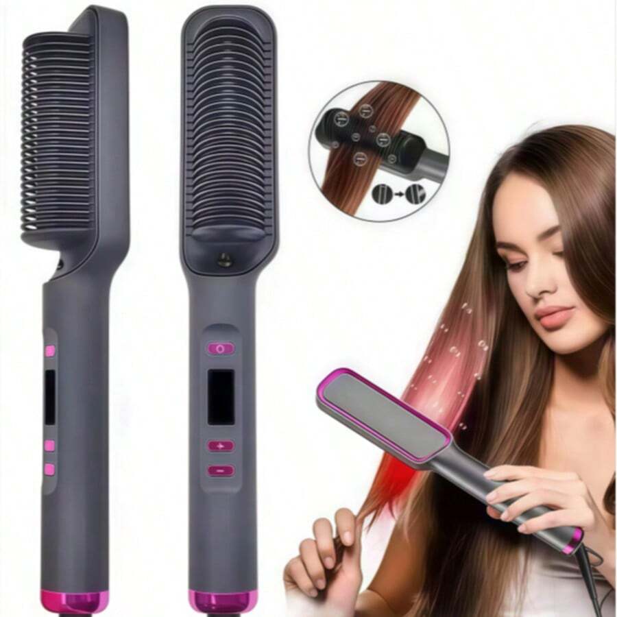 新款陶瓷直发器，防烫电动直发梳和卷发器