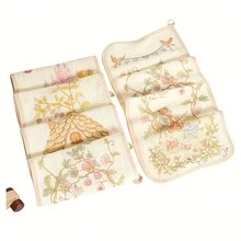 4/5件套，四层印花卡通动物图案纱布毛巾，柔软吸水面巾，秋季礼物 - 多色 - 查看 6