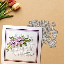 1pc Creative Grid & Flower Metal Cutting Dies, Suitable For Scrapbooking, Embossing Templates, And Handmade Greeting/Gift Cards - A - View 6
