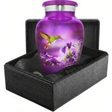 Memorials Urns For Human Ashes Adult Female And Male, Decorative Burial Urn, Funeral Cremation Urns For Women And Men - Large Hummingbird - Purple - View 14
