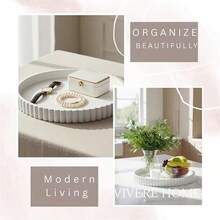 Plateau rond moderne en silicone noir, convient pour la décoration de table basse - décoration minimaliste, centre-pièce idéal pour la décoration de la maison, l'affichage de parfums et les centres d'intérêt de mode, la décoration de bar à café - Multicolore - Voir 12