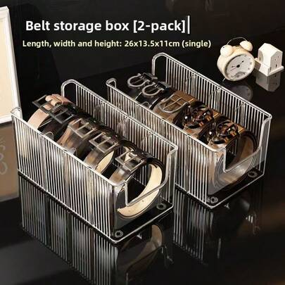 1pc Transparent Multi-Grid Acrylic Men's And Women's Belt Storage Box Supermarket Shopping Mall Belt Desktop Display Rack