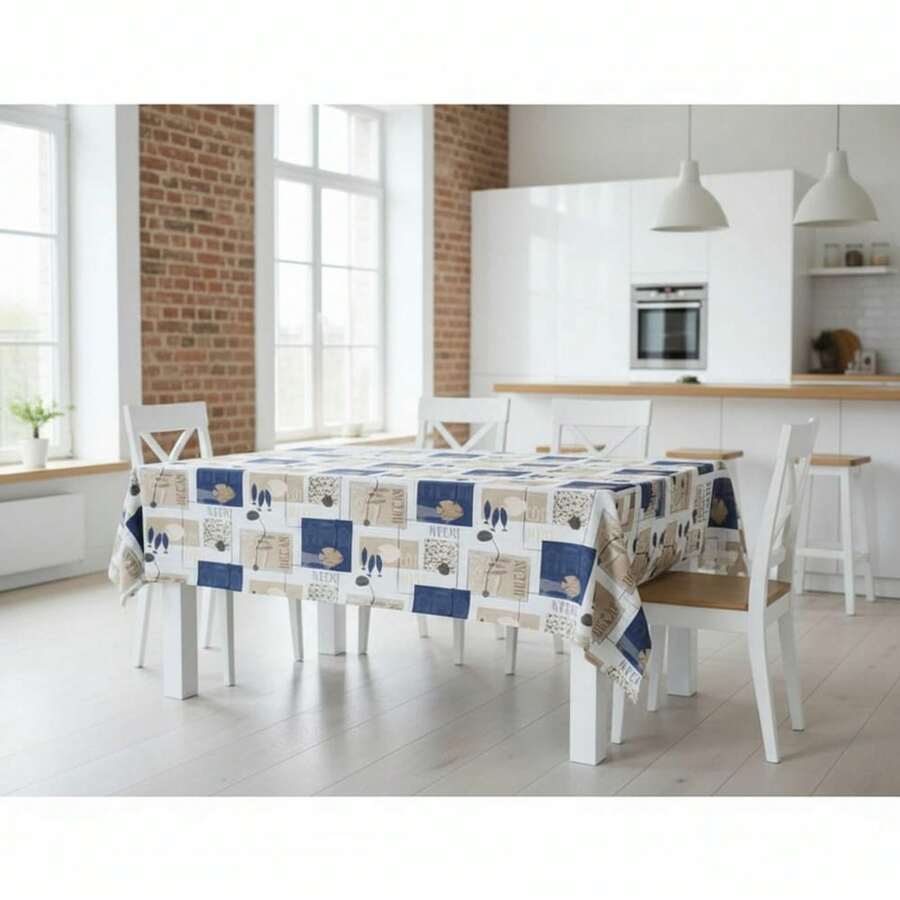 Kiva Stain-Resistant And Waterproof Oilcloth Tablecloth, Sizes From 100x140 To 300x140 Cm And Round 140 Cm - Easy-Clean Oilcloth Tablecloth For Rectangular And Round Tables - Available In 10 Designs - 選項 3 - 查看 1