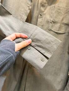 Linen Shirt And Shorts Set (2 Pieces), Lined With Elastic. - Dark Green - View 4