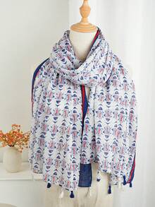 1pc Versatile Printed Scarf, Fashion Headscarf, Luxury Soft Neck Wrap 85*180CM Long Scarf, Women Outdoor Shawl Trending Silk Scarf - Multicolor - View 1