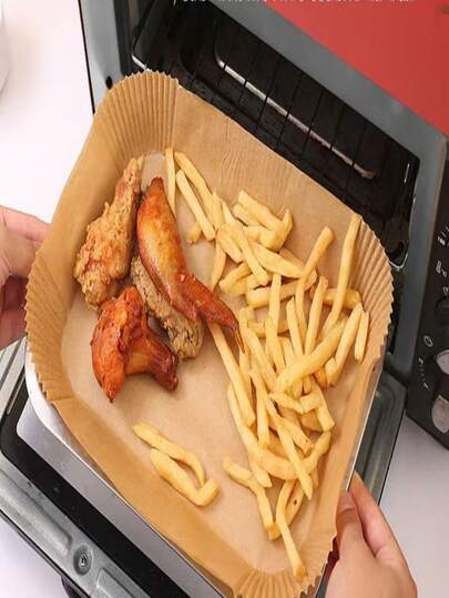 Square Heavy Duty Air Fryer Disposable Paper Liner Non-Stick Leakproof Parchment Paper Liners For Air Fryer Basket Oil Proof Baking Accessories Waterproof Oilproof Parchment Paper For Air Fryer Oven Baking Kitchen Accessories Holiday Gift