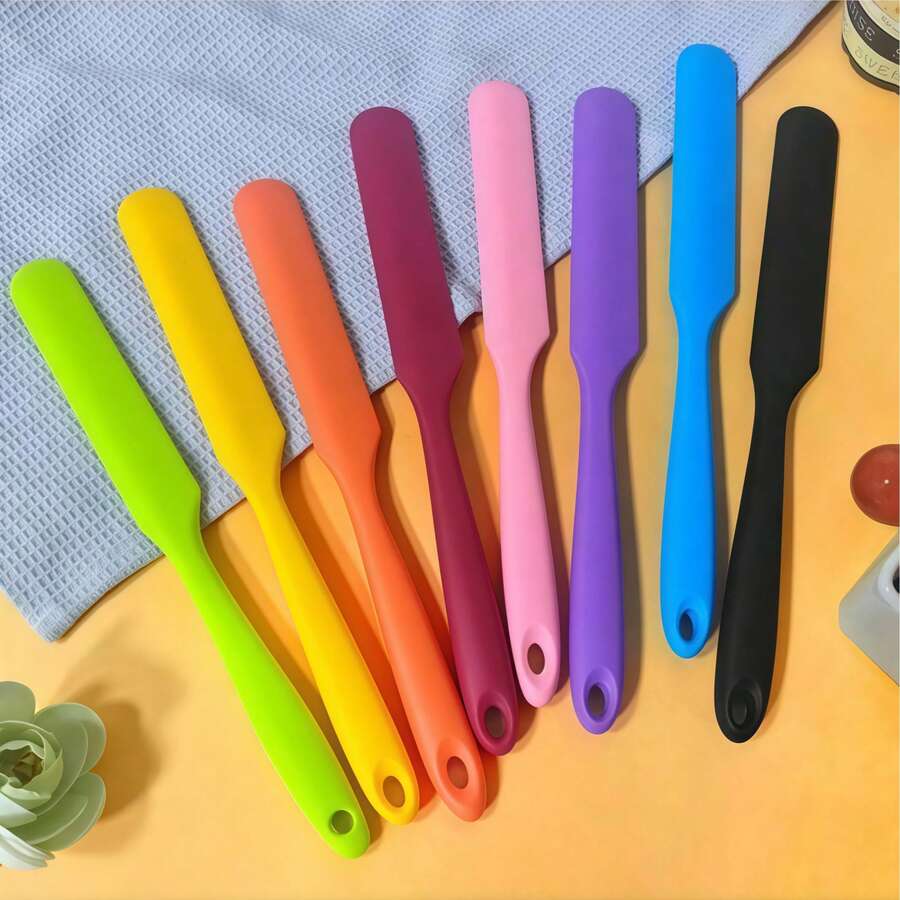 Muỗng vét hũ silicon, muỗng chịu nhiệt vét kem, bơ đậu phộng, muỗng trộn bột, muỗng chống dính dùng cho bánh mì, máy xay sinh tố, dụng cụ nhà bếp dài. - Nhiều màu - Xem 1