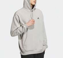 Adidas 新款男女同款毛圈情侶款運動休閒連帽衛衣 - 米色 - 查看 5