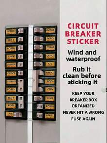 129pcs Set, Electrical Box Panel Labels, Circuit Breaker Catalog Labels, Conspicuous Identification Labels Stickers, Weatherproof Fuse Box Stickers - 129件套裝 - 查看 10