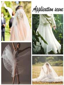 1pc White Soft Elastic Hexagonal Mesh Fabric, For Sewing Pockets, Straps, Clothing, Bags DIY - White - View 5