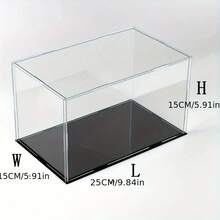 1pc Acrylic Display Case, Various Sizes, Plastic Assembly Dustproof Display Box With Matte Black Base, Suitable For Action Figures, Collectibles, Statues, Models - Transparent - View 32